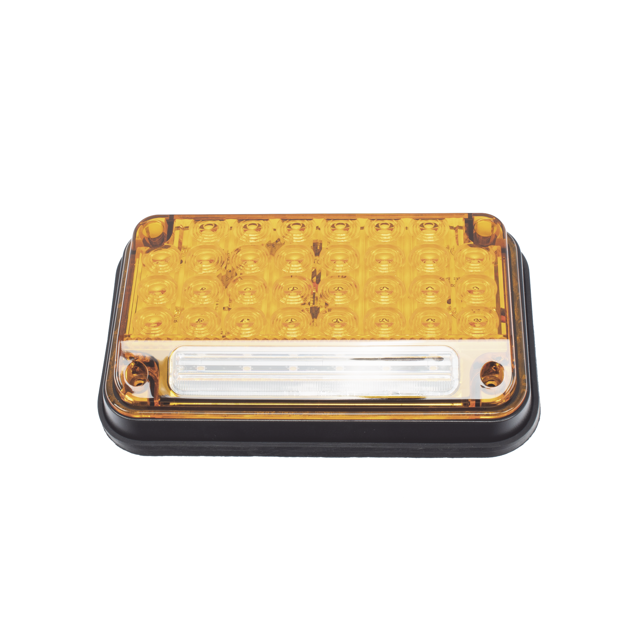 XLTE2335A|Luz de Advertencia de 7X4", Color Ambar, Con Luz de Trabajo, Ideal para Ambulancias